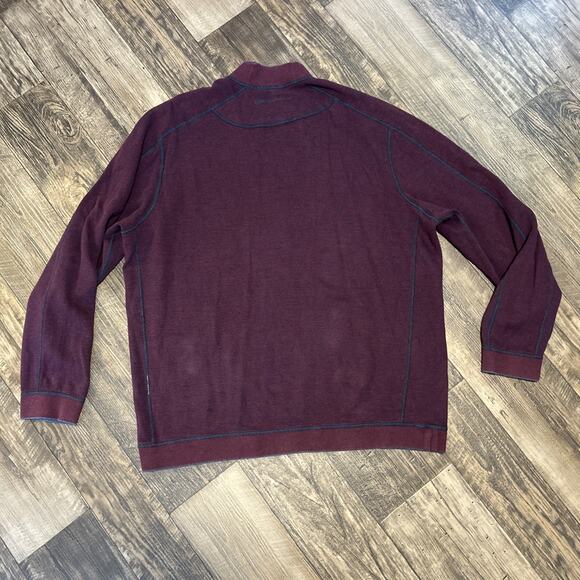 Tommy Bahama Men’s Blue Red Reversible Quarter Zip Pullover Sweatshirt 2XL - Picture 7 of 8
